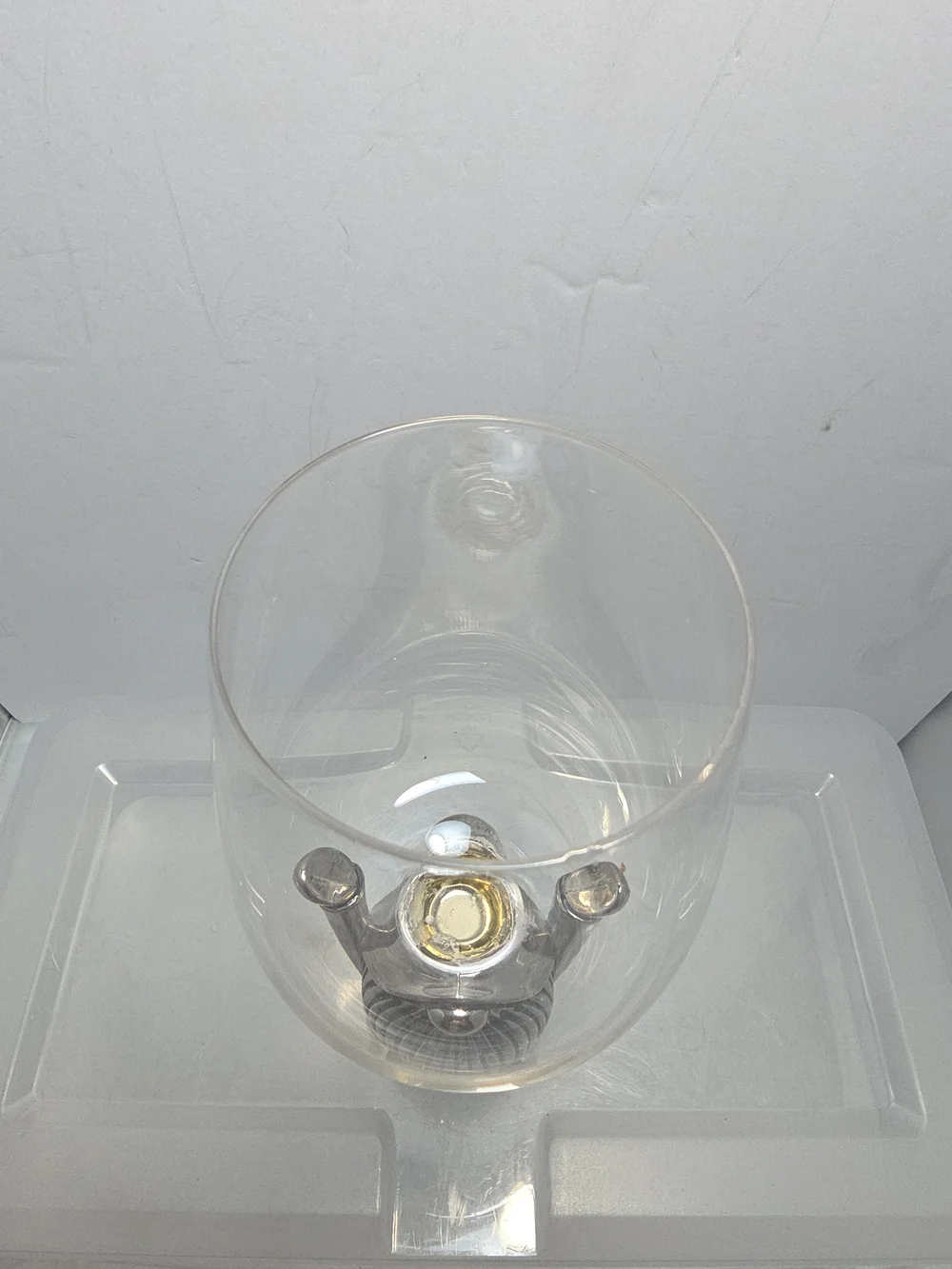 Pottery Barn Gnome Wine Glass 14.5 Oz Zinc Alloy Christmas Holiday Barware